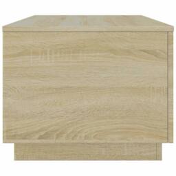 Berkfield Home Coffee Table with LED Lights Sonoma Oak 90x50x40 cm in Light Brown - Size: 90 x 50 x 40 cm - thumbnail 8
