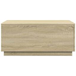 Berkfield Home Coffee Table with LED Lights Sonoma Oak 90x50x40 cm in Light Brown - Size: 90 x 50 x 40 cm - thumbnail 7