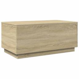Berkfield Home Coffee Table with LED Lights Sonoma Oak 90x50x40 cm in Light Brown - Size: 90 x 50 x 40 cm - thumbnail 3
