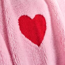 OHS Hearts Tufted Teddy Fleece Throw Blanket Soft Bedspread in Pink - Size: 130 cm x160 cm - thumbnail 2