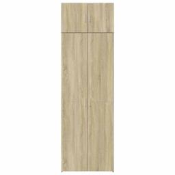 Berkfield Home Storage Cabinet Sonoma Oak 70x42.5x225 cm Engineered Wood in Light Tan - thumbnail 6