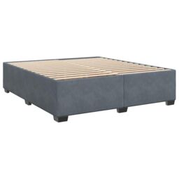Berkfield Home Bed Frame without Mattress Dark Grey¬†Super King Velvet in Grey - Size: Super King - thumbnail 3