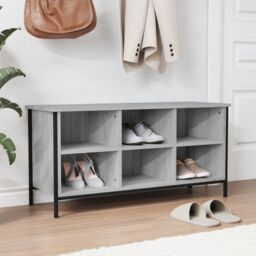 Berkfield Home Shoe Cabinet Grey Sonoma 100x35x50 cm Engineered Wood - Size: 100 x 35 x 50 cm - thumbnail 1