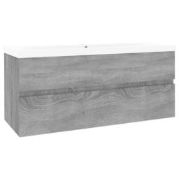 Berkfield Home Sink Cabinet with Built-in Basin Grey Sonoma Engineered Wood - thumbnail 4