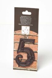 Homescapes Cast Iron House number, 5 in Brown - thumbnail 4