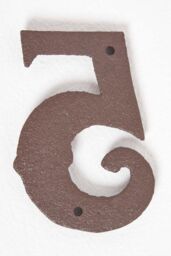 Homescapes Cast Iron House number, 5 in Brown - thumbnail 2
