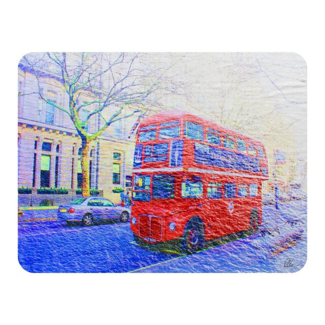 Benjamin Tate Design London Bus Red Blanket in Natural - Size: 120 cm x 150 cm - image 1