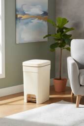 Living and Home 25/20/15L Pedal Press-Top Rubbish Bin with Soft Close Lid in Beige - Size: 2XL - thumbnail 4