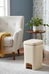 Living and Home 25/20/15L Pedal Press-Top Rubbish Bin with Soft Close Lid in Beige - Size: 2XL - thumbnail 3
