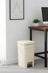 Living and Home 25/20/15L Pedal Press-Top Rubbish Bin with Soft Close Lid in Beige - Size: 2XL - thumbnail 7