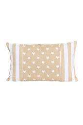Homescapes Cotton Beige Stripe Border & Stars Cushion Cover - Size: 30 cm x 50 cm - thumbnail 2