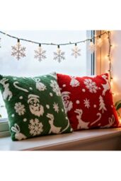 Living and Home 2Pcs Christmas Theme Decorative Throw Pillows - Size: 45 cm x 45 cm - thumbnail 3