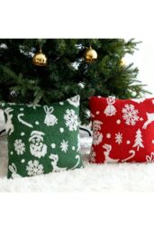 Living and Home 2Pcs Christmas Theme Decorative Throw Pillows - Size: 45 cm x 45 cm - thumbnail 4