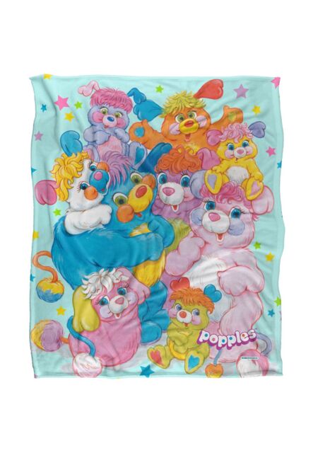 Hasbro Popples Group Shot Silky Touch Super Soft Throw Blanket 152 X 127 cm in White - image 1