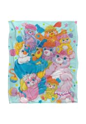 Hasbro Popples Group Shot Silky Touch Super Soft Throw Blanket 152 X 127 cm in White - thumbnail 1