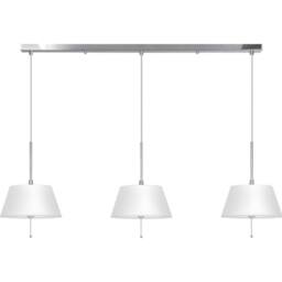 Netlighting Brezil 3 Light Straight Bar Pendant Ceiling Light Satin Nickel in Grey