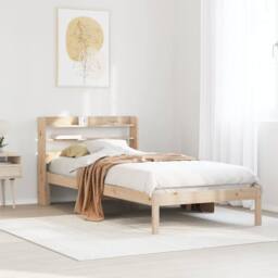 Berkfield Home Bed Frame without Mattress 90x200 cm Solid Wood Pine in Natural - thumbnail 2