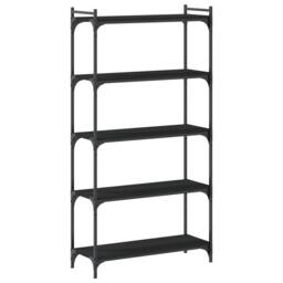 Berkfield Home Decorative Bookcase 5-Tier Black 80x30x154 cm Engineered Wood - Size: 80 x 30 x 154 cm - thumbnail 6