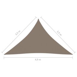 Berkfield Home Sunshade Sail Oxford Fabric Triangular 3.5x3.5x4.9 m Taupe in Beige - thumbnail 6