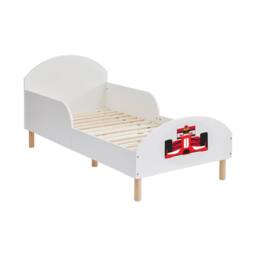Liberty House Toys Kids White Toddler Bed - Formula 1 - Size: Cot Bed - thumbnail 5