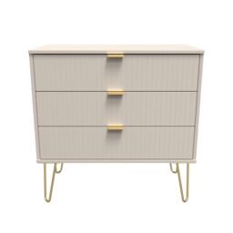 Ready Assembled 2 U Bexley 3 Drawer Chest (Ready Assembled) in Taupe - thumbnail 1