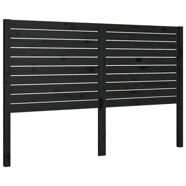Berkfield Home Bed Headboard Black 146x4x100 cm Solid Wood Pine - Size: 146 x 4 x 100 cm - image 1