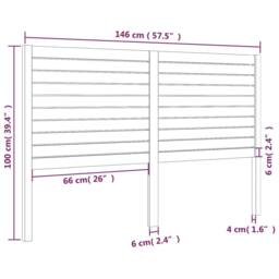 Berkfield Home Bed Headboard Black 146x4x100 cm Solid Wood Pine - Size: 146 x 4 x 100 cm - thumbnail 6