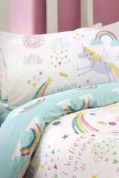 Bedlam 'Rainbow Unicorn' Childrens Duvet Cover Set - Size: Double - thumbnail 3