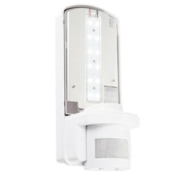 Loops WHITE IP44 Outdoor Wall Bulkhead Light & 10m PIR Motion Sensor 6W Daylight LED - thumbnail 4