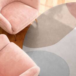 THE RUGS Ted Baker Hackney Wool Rug Clarissa Handwoven Abstract Living Room Rug in Blue - Size: 200 cm diameter - thumbnail 5