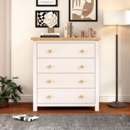 Cabinet Bits Maggiori 4 Drawer Chest of Drawers Wood Knob in Off-White - thumbnail 1