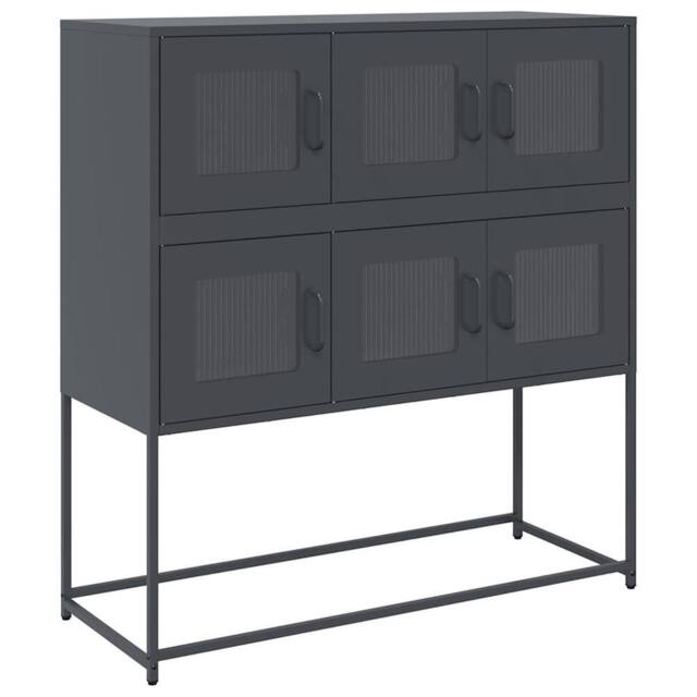 Berkfield Home Sideboard Anthracite 100.5x39x107 cm Cold-rolled Steel in Dark Grey - image 1
