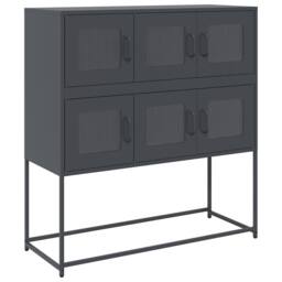 Berkfield Home Sideboard Anthracite 100.5x39x107 cm Cold-rolled Steel in Dark Grey