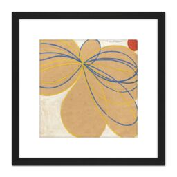 Artery8 Hilma Af Klint Group V Seven Pointed Star No 1 8X8 Inch Square Wooden Framed Wall Art Print Picture with Mount in Black - thumbnail 1