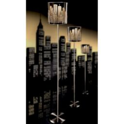 mysmartbuy New York Skyline Design Floor Lamp - Freestanding Chrome & Stainless Steel Light for Home or Office - H136 x 20cm Diameter - thumbnail 2