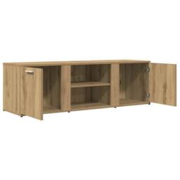 Berkfield Home TV Cabinet Artisan Oak 120x34x37 cm Engineered Wood in Brown - Size: 120 x 34 x 37 cm - thumbnail 5