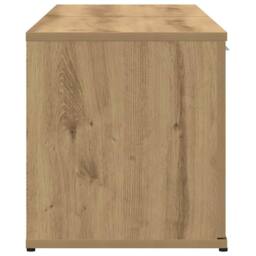 Berkfield Home TV Cabinet Artisan Oak 120x34x37 cm Engineered Wood in Brown - Size: 120 x 34 x 37 cm - thumbnail 6