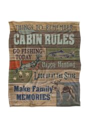 JQ Licensing Jl-Jp Cabin Rules Silky Touch Super Soft Throw Blanket 152 X 127 cm in White - thumbnail 1