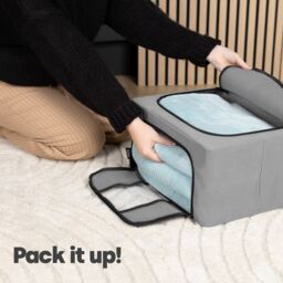 LIVIVO Large Foldable Clothes Storage Boxes - Set of 3 in Grey - thumbnail 2
