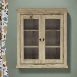 Teamson Home Donovan Removable Two-Door Wall Cabinet with Adjustable Shelves in Brown - thumbnail 2
