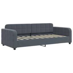 Berkfield Home Daybed with Mattress Dark Grey 90x190 cm Velvet - thumbnail 3