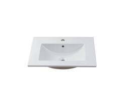Vente-unique Wall-Hung Bathroom Unit With Inset Basin - Natural & White - 60 Cm in Light Oak - thumbnail 6
