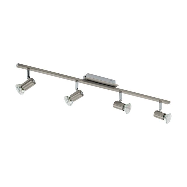 Loops Semi Flush Ceiling Light Colour Satin Nickel Chrome Shade Bulb GU10 4x5W in Metallics - image 1