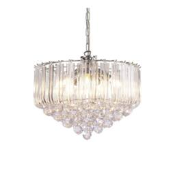 Netlighting Lana Ceiling Pendant with Acrylic Spheres 5 Light E14 Polished Chrome in Silver - thumbnail 3