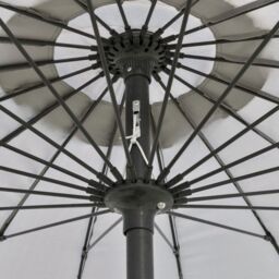 OUTSUNNY 2.5m Round Curved Adjustable Parasol Sun Umbrella Metal Pole in Light Grey - thumbnail 9