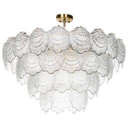 Wyld and Coco 80cm Glass Chandelier Pendant - Brass Glamour in Bronze - thumbnail 4