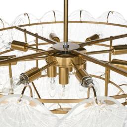 Wyld and Coco 80cm Glass Chandelier Pendant - Brass Glamour in Bronze - thumbnail 6