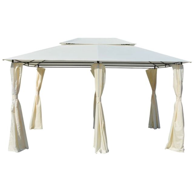 Berkfield Home Garden Marquee with Curtains 4x3 m White - image 1