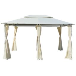 Berkfield Home Garden Marquee with Curtains 4x3 m White