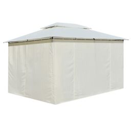 Berkfield Home Garden Marquee with Curtains 4x3 m White - thumbnail 3